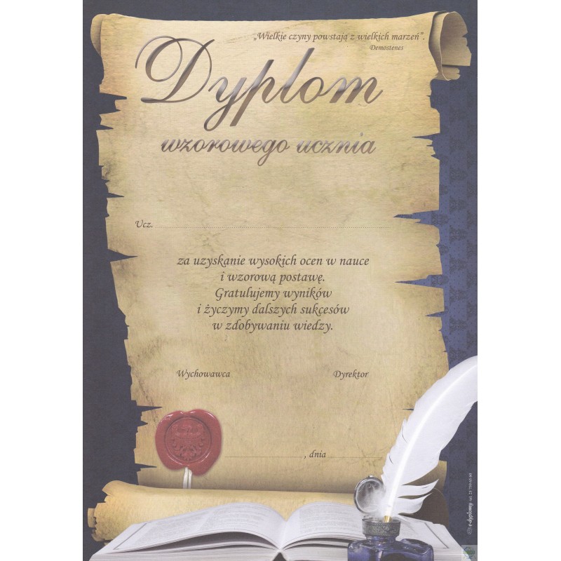Dyplom Wzorowego Ucznia Cezas