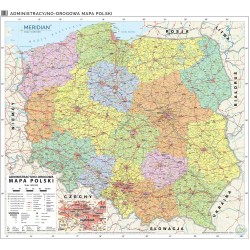 Mapa administracyjna Polski - mapa ścienna
