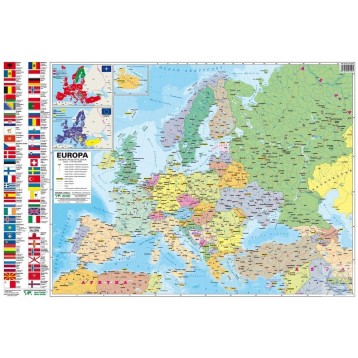 Mapa dwustronna Europa fizyczno-polityczna