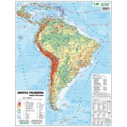 Mapa Ameryka Południowa fizyczno-polityczna