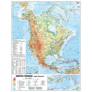 Mapa dwustronna Ameryka Północna fizyczno-polityczna