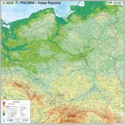 Mapa Polska fizyczna 1:500 tyś.
