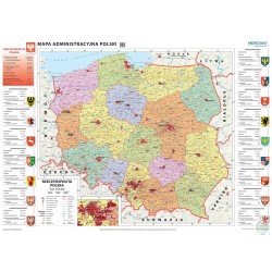 Mapa administracyjna Polski (2018) - mapa ścienna
