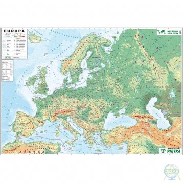 Mapa : Europa fizyczna